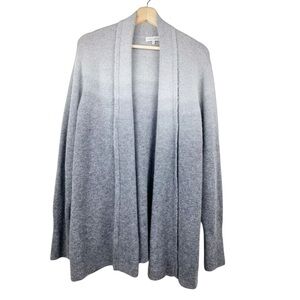 Dolce Stella Womens Cardigan Sweater Gray Marled Long Sleeves Open Front M